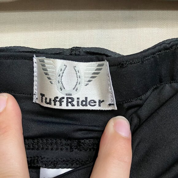 TuffRider Ladies Medium Black/Charcoal Ventilated Schooling Knee Patches Tights - Picture 5 of 11